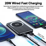 Wholesale Magnetic Wireless Portable Power Bank,15W/20W Fast Charging USB-C Mag-Safe Charger, External Battery Compatible for iPhone 12 Models and All Phones 5000 mAh (Black)